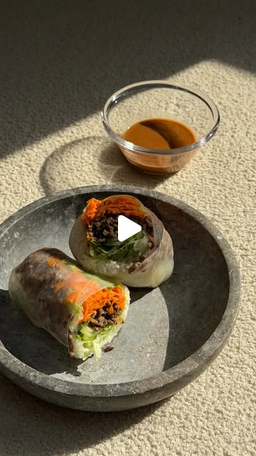 Beef and Vegetable Spring Rolls